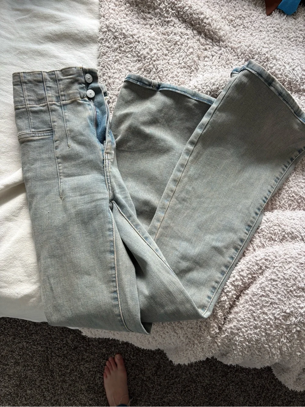 Free People Light Blue Flared Jeans